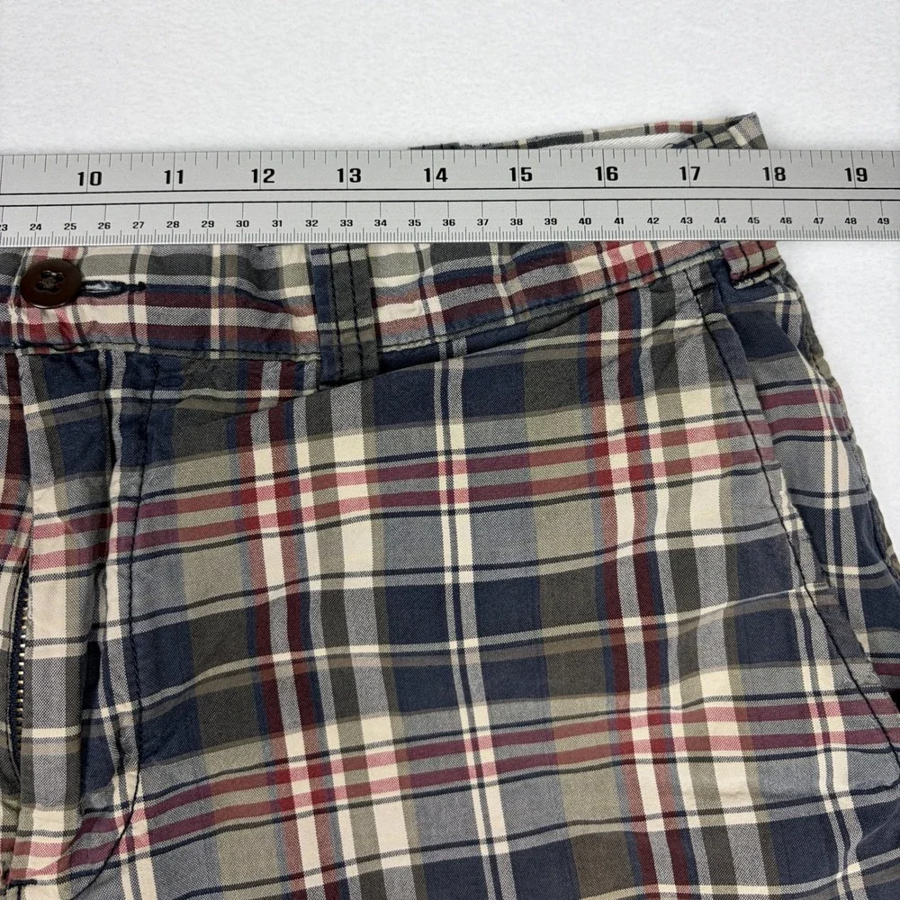 Eddie Bauer Mens Legend Wash Plaid Chino Shorts Multicolor Cotton Size 36